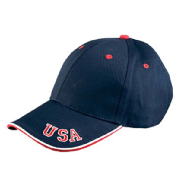 6-Panel Mid-Profile Cap with USA Embroidery Thumbnail