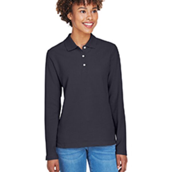 Ladies' Pima Piqué Long-Sleeve Polo Thumbnail