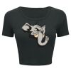 Ladies' Poly-Cotton Crop T-Shirt Thumbnail