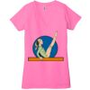 Ladies' Jersey Short-Sleeve Deep V-Neck T-Shirt Thumbnail