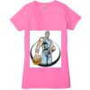 Ladies' Jersey Short-Sleeve Deep V-Neck T-Shirt Thumbnail
