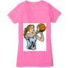 Ladies' Jersey Short-Sleeve Deep V-Neck T-Shirt Thumbnail
