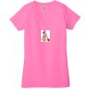 Ladies' Jersey Short-Sleeve Deep V-Neck T-Shirt Thumbnail