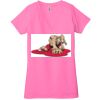 Ladies' Jersey Short-Sleeve Deep V-Neck T-Shirt Thumbnail