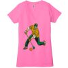 Ladies' Jersey Short-Sleeve Deep V-Neck T-Shirt Thumbnail