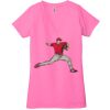 Ladies' Jersey Short-Sleeve Deep V-Neck T-Shirt Thumbnail