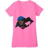 Ladies' Jersey Short-Sleeve Deep V-Neck T-Shirt Thumbnail