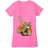 Ladies' Jersey Short-Sleeve Deep V-Neck T-Shirt Thumbnail