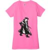 Ladies' Jersey Short-Sleeve Deep V-Neck T-Shirt Thumbnail