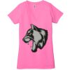 Ladies' Jersey Short-Sleeve Deep V-Neck T-Shirt Thumbnail