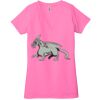 Ladies' Jersey Short-Sleeve Deep V-Neck T-Shirt Thumbnail