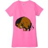 Ladies' Jersey Short-Sleeve Deep V-Neck T-Shirt Thumbnail