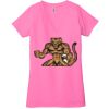 Ladies' Jersey Short-Sleeve Deep V-Neck T-Shirt Thumbnail