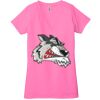 Ladies' Jersey Short-Sleeve Deep V-Neck T-Shirt Thumbnail