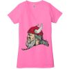 Ladies' Jersey Short-Sleeve Deep V-Neck T-Shirt Thumbnail