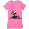 Ladies' Jersey Short-Sleeve Deep V-Neck T-Shirt Thumbnail