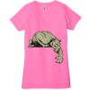 Ladies' Jersey Short-Sleeve Deep V-Neck T-Shirt Thumbnail