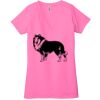 Ladies' Jersey Short-Sleeve Deep V-Neck T-Shirt Thumbnail