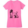 Ladies' Jersey Short-Sleeve Deep V-Neck T-Shirt Thumbnail