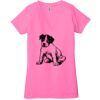 Ladies' Jersey Short-Sleeve Deep V-Neck T-Shirt Thumbnail