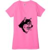Ladies' Jersey Short-Sleeve Deep V-Neck T-Shirt Thumbnail