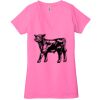 Ladies' Jersey Short-Sleeve Deep V-Neck T-Shirt Thumbnail