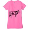 Ladies' Jersey Short-Sleeve Deep V-Neck T-Shirt Thumbnail