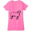 Ladies' Jersey Short-Sleeve Deep V-Neck T-Shirt Thumbnail