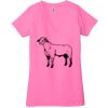 Ladies' Jersey Short-Sleeve Deep V-Neck T-Shirt Thumbnail