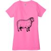 Ladies' Jersey Short-Sleeve Deep V-Neck T-Shirt Thumbnail