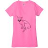 Ladies' Jersey Short-Sleeve Deep V-Neck T-Shirt Thumbnail