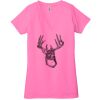Ladies' Jersey Short-Sleeve Deep V-Neck T-Shirt Thumbnail