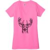 Ladies' Jersey Short-Sleeve Deep V-Neck T-Shirt Thumbnail