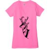 Ladies' Jersey Short-Sleeve Deep V-Neck T-Shirt Thumbnail