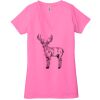 Ladies' Jersey Short-Sleeve Deep V-Neck T-Shirt Thumbnail