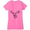 Ladies' Jersey Short-Sleeve Deep V-Neck T-Shirt Thumbnail