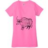 Ladies' Jersey Short-Sleeve Deep V-Neck T-Shirt Thumbnail