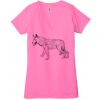 Ladies' Jersey Short-Sleeve Deep V-Neck T-Shirt Thumbnail