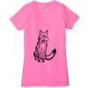 Ladies' Jersey Short-Sleeve Deep V-Neck T-Shirt Thumbnail