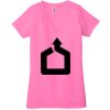 Ladies' Jersey Short-Sleeve Deep V-Neck T-Shirt Thumbnail