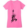 Ladies' Jersey Short-Sleeve Deep V-Neck T-Shirt Thumbnail