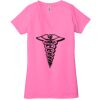 Ladies' Jersey Short-Sleeve Deep V-Neck T-Shirt Thumbnail