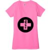 Ladies' Jersey Short-Sleeve Deep V-Neck T-Shirt Thumbnail