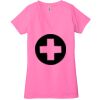 Ladies' Jersey Short-Sleeve Deep V-Neck T-Shirt Thumbnail