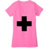 Ladies' Jersey Short-Sleeve Deep V-Neck T-Shirt Thumbnail