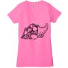 Ladies' Jersey Short-Sleeve Deep V-Neck T-Shirt Thumbnail