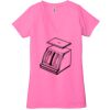 Ladies' Jersey Short-Sleeve Deep V-Neck T-Shirt Thumbnail