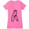 Ladies' Jersey Short-Sleeve Deep V-Neck T-Shirt Thumbnail