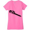 Ladies' Jersey Short-Sleeve Deep V-Neck T-Shirt Thumbnail