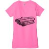 Ladies' Jersey Short-Sleeve Deep V-Neck T-Shirt Thumbnail